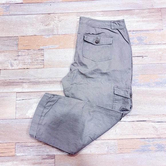 BANANA REPUBLIC Martin Fit lightweight taupe linen cargo pants - Picture 2 of 12